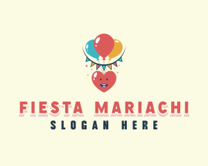 Heart Balloon Celebration logo design