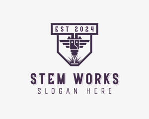 Laser Engraving Metalworks logo design