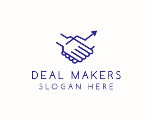 Handshake Deal Arrow logo design