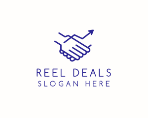 Handshake Deal Arrow logo design