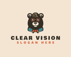 Eyeglasses Cute Bear  logo design