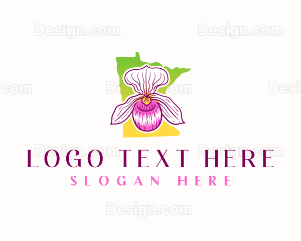 Minnesota Orchid Flower Logo