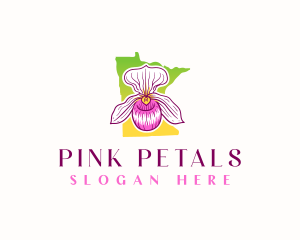 Minnesota Orchid Flower logo design