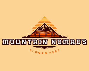 Pyramid Mountain Desert logo design