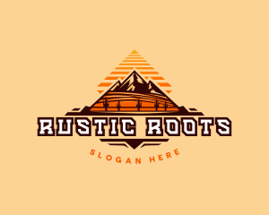 Pyramid Mountain Desert logo design