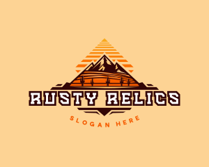 Pyramid Mountain Desert logo design