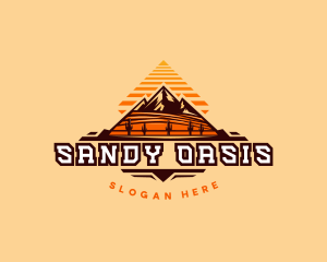 Pyramid Mountain Desert logo design