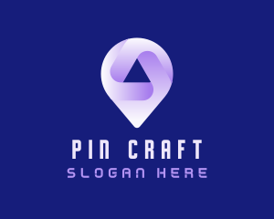 Technology Location Pin Tracker logo design