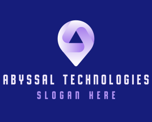 Technology Location Pin Tracker logo design