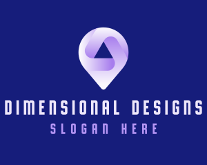 Technology Location Pin Tracker logo design