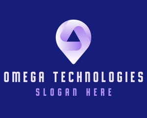 Technology Location Pin Tracker logo design