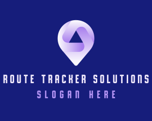 Technology Location Pin Tracker logo design