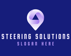 Technology Location Pin Tracker logo design