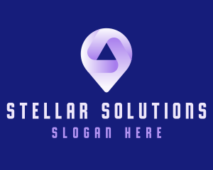 Technology Location Pin Tracker logo design