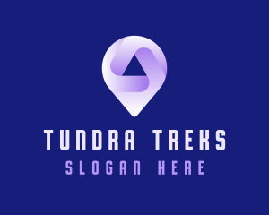 Technology Location Pin Tracker logo design