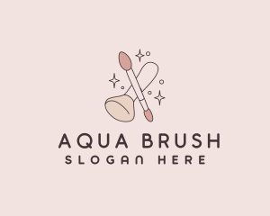 Feminine Makeup Brushes logo design