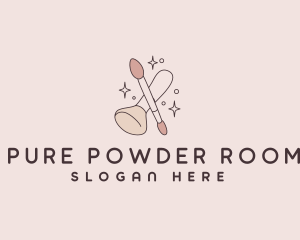 Feminine Makeup Brushes logo design