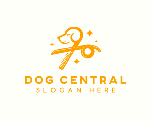 Scissor Dog Grooming logo design