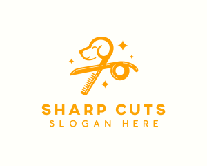 Scissor Dog Grooming logo design