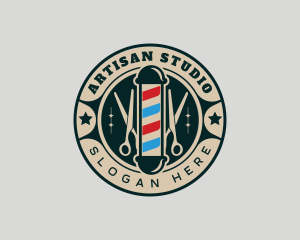 Scissors Barber Grooming logo design