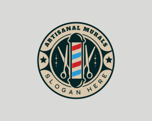 Scissors Barber Grooming logo design