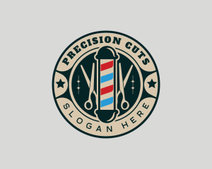 Scissors Barber Grooming logo design