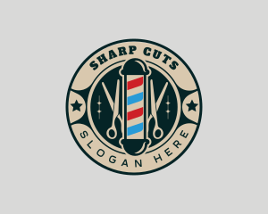 Scissors Barber Grooming logo design