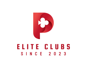 Red Clubs Letter P logo