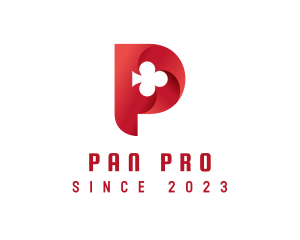 Red Clubs Letter P logo design