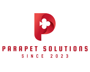 Red Clubs Letter P logo design