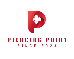 Red Clubs Letter P logo design