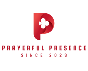 Red Clubs Letter P logo design