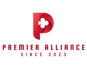 Red Clubs Letter P logo design