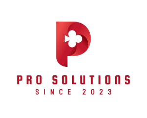 Red Clubs Letter P logo design