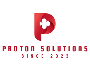 Red Clubs Letter P logo design