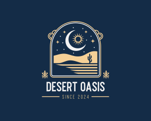 Desert Night Adventure Destination logo design