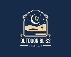 Desert Night Adventure Destination logo design