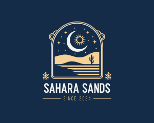 Desert Night Adventure Destination logo design