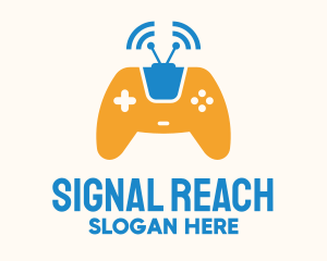 Antenna Signal Wireless Gamepad logo design