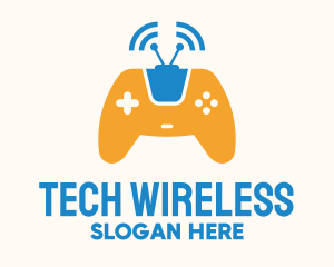 Antenna Signal Wireless Gamepad logo design