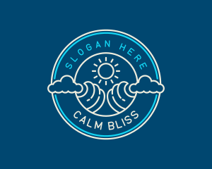 Wave Beach Ocean Logo