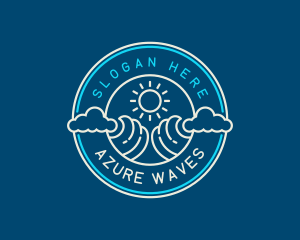 Wave Beach Ocean logo design