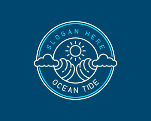 Wave Beach Ocean logo design