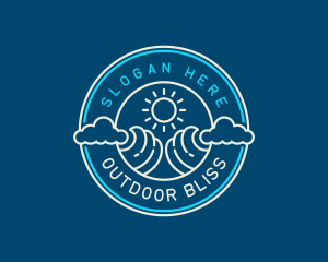 Wave Beach Ocean logo design