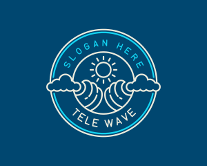 Wave Beach Ocean logo design