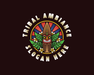 Hawaiian Tiki Surfboard logo design