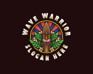 Hawaiian Tiki Surfboard logo