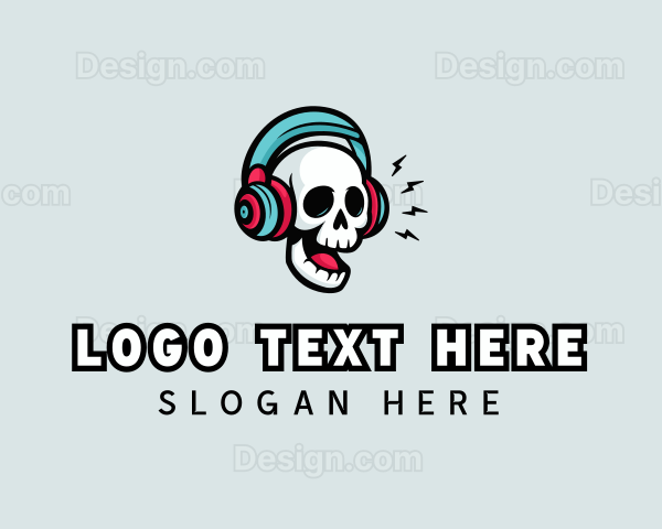 Hipster Podcast Skull Logo