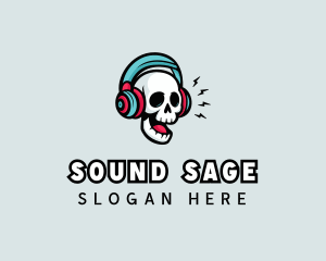 Hipster Podcast Skull logo