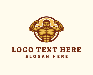 Bodybuilder Muscle Gym Logo